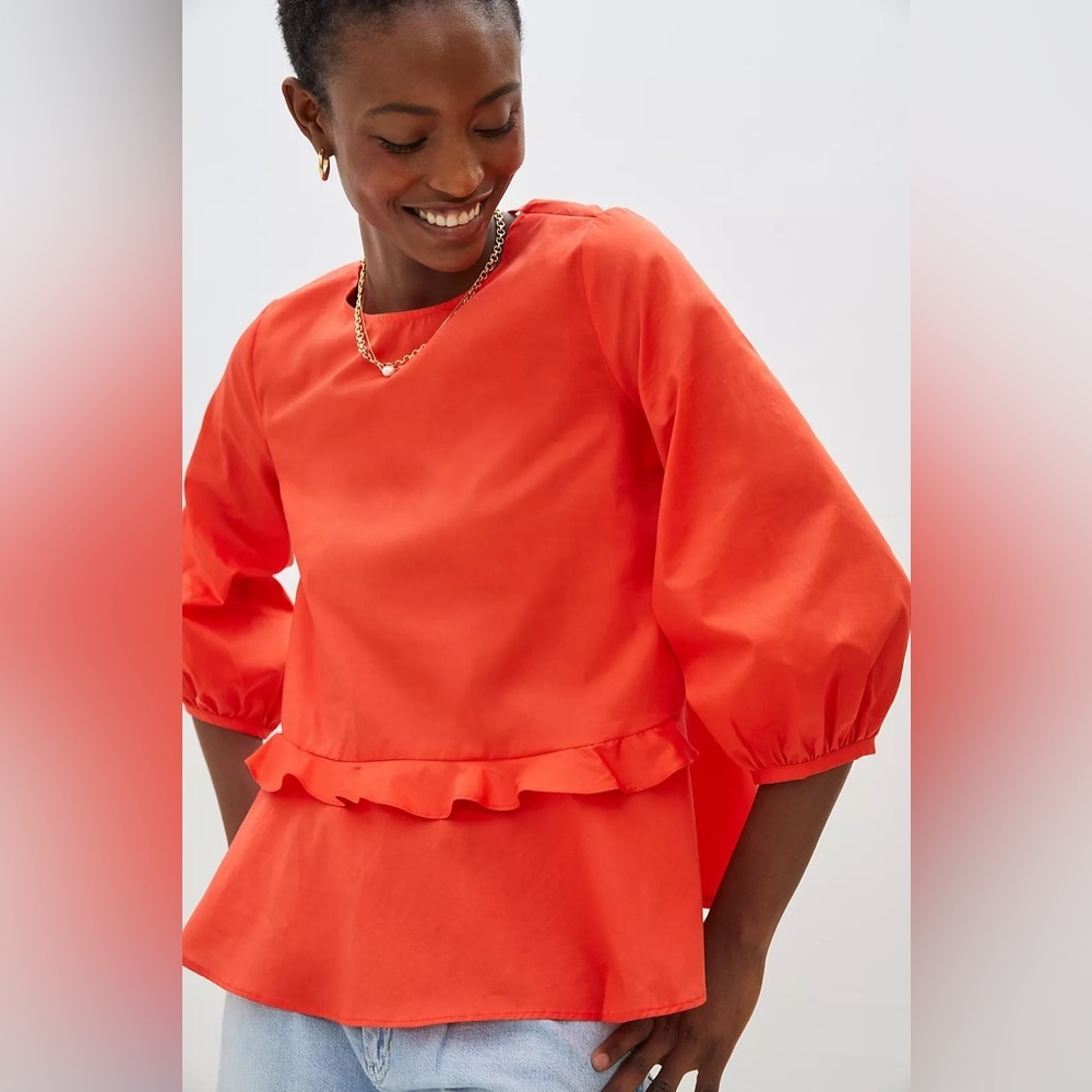 NWT Harshman Arpina Blouse in bright Coral